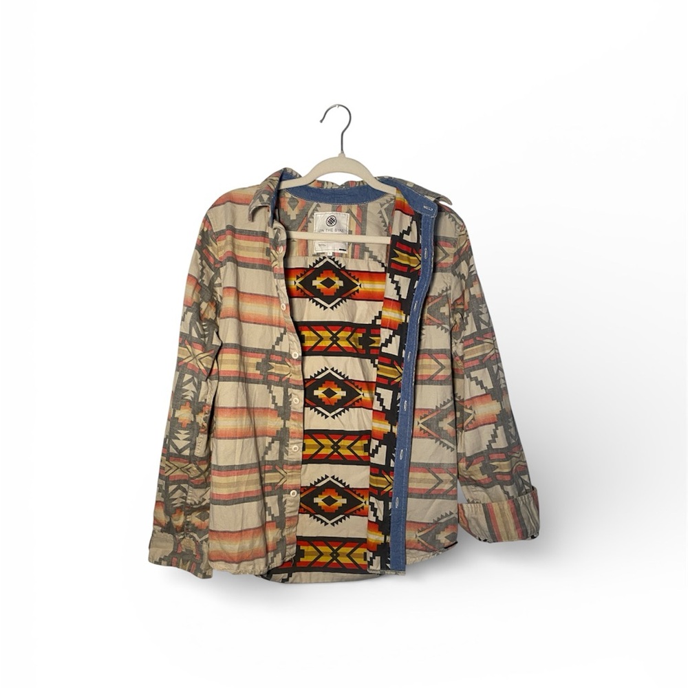 On the Byas Multicolor Geometric Pattern Button Down